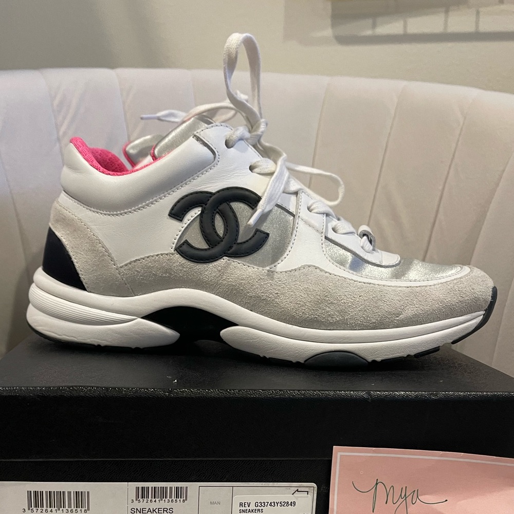 Chanel 18P Sneakers w/ Neon Pink lining